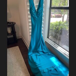 Aqua evening dress